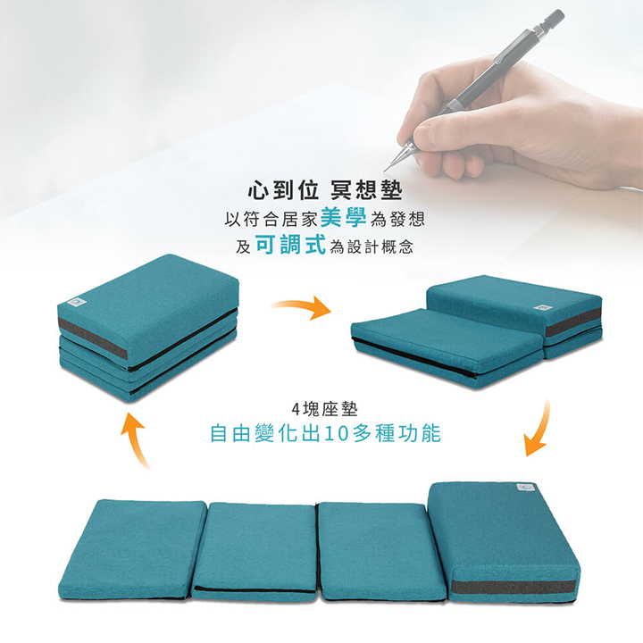 Folding meditation cushion top